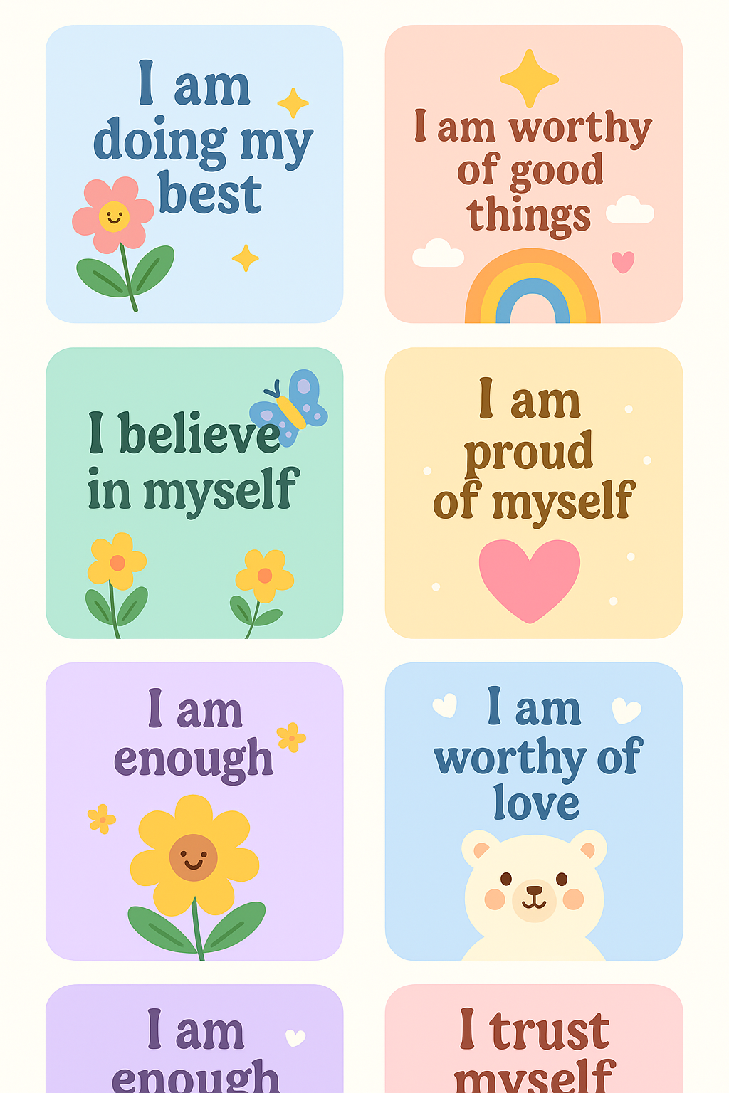 Christian Affirmation Cards – 30 Digital Prints (PDF)